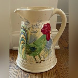 Italian Ceramic Rooster Pitcher/Decorative Accessory